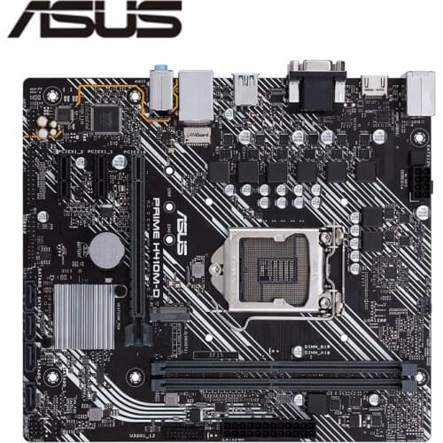 Used motherboard For Asus PRIME H410M-D Original Desktop Intel H410 H410M DDR4 Motherboard LGA 1200 i7/i5/i3 USB3.0 M.2 SATA3
