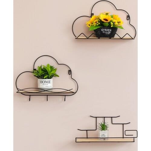 Simple and creative wall shelf wall hanging toilet wall storage rack hole free bedroom iron hanging wall shelf