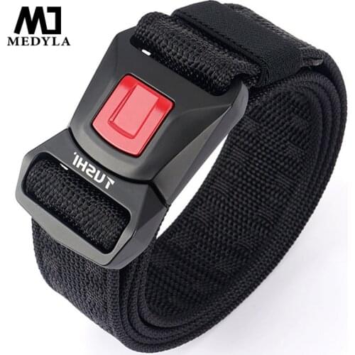 Quick Release Buckle Mens Tactical Belt Sports Outdoor Canvas Belt Mens Nylon Tooling Fashion Belt