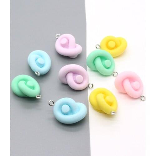 10pcs Mixed Color Cute Knotted Candy Earring Resin Charms DIY Crafts Sweety Food Pendants For Keychain Necklace Jewelry Make