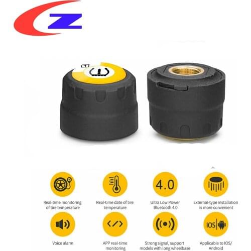 Motorcycle TPMS Sensor Tire Pressure 2 Monitoring System TPMS 2 Sensor Bluetooth 4.0 For Android / IOS Monitor System Tyre Tpms