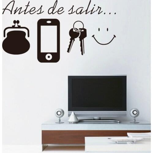 Spanish daily before leaving reminder vinyl quotes wall stickers for living room door wall art decor decals diy removable mural
