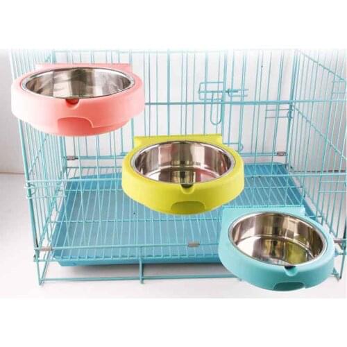 Waterers For Dogs Water Bowl For Dog Bottle Pet Dog Feeder Food Bowl Hanging Feed Supplies Dropshipping Cage Stainless Stee