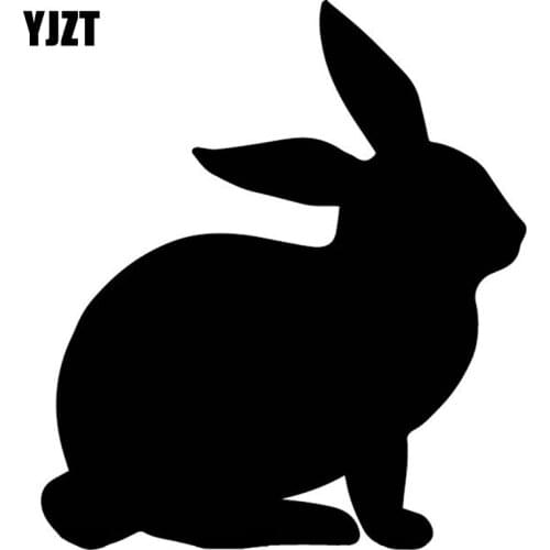 YJZT 14.2CM*16.1CM Lovely Rabbit Pattern Vinyl Decal Decoration Car Trunk Car Stickers Black/Silver C4-1268