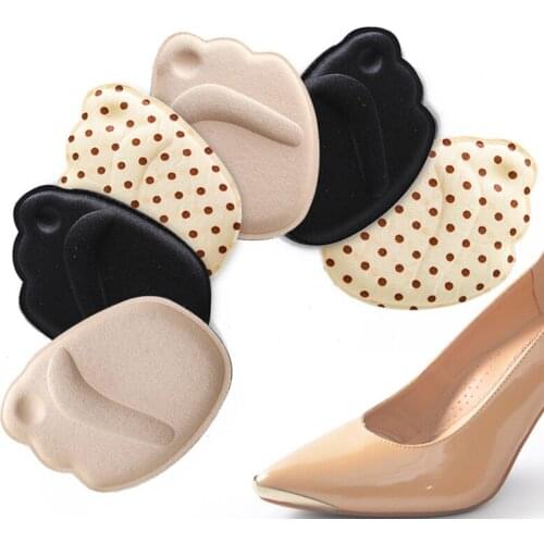 1Pair Women Shoes Insert Cushion Anti-Slip Foot Protection Pain Relief Forefoot Insoles Shoes Sponge Pads High Heel Soft Insert