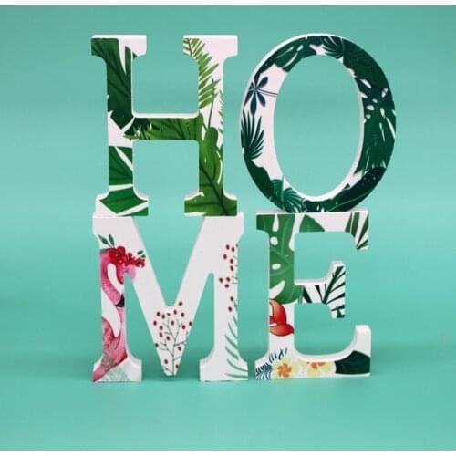 1pc 10CM Home Decor Summer White Tropical Plant Wooden Letter English Alphabet DIY wood Art Wedding Party Decoration