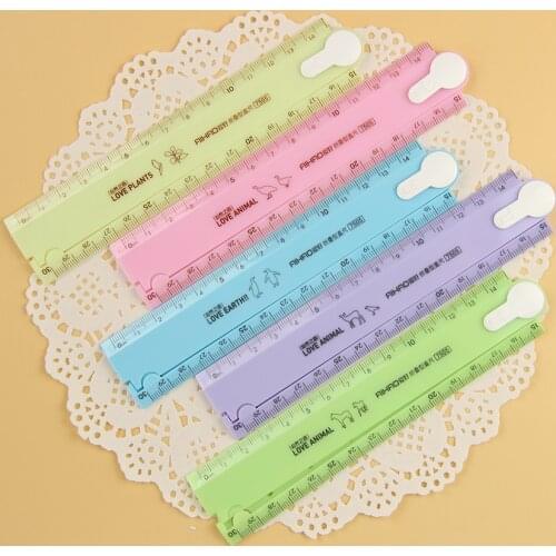 1 PC 30cm w19n Stationery w54 w41 PVC Folding w51 Kids Student Supply School Creative Cute Ruler