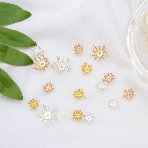 1pc/lot 5X10mm Copper Flower Torus Shape Beads Caps Jewelry Findings Spacer Beads For Jewelry Making Charms Necklace Bracelets