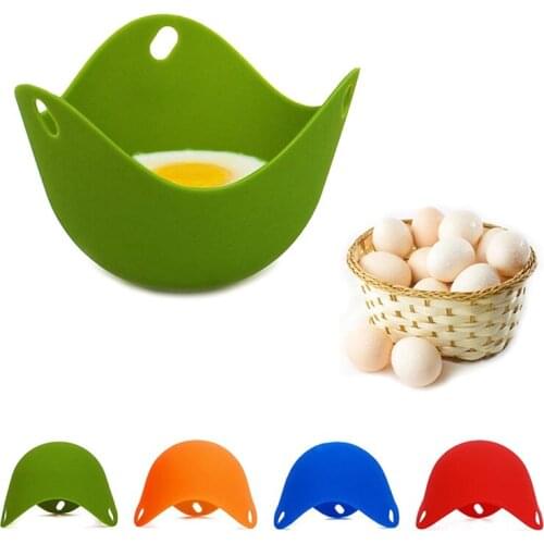 1PCS Creativity Silicone Egg Boiler Poached Egg Shaper Poach Egg Cup Mould Kitchen Gadgets Egg Accessories （Random Color