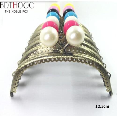 10pcs12.5cmRound Metal Purse Frame Handle for Clutch Bag Accessories Making Kiss Clasp Lock Bronze Tone Candy Bags Hardware