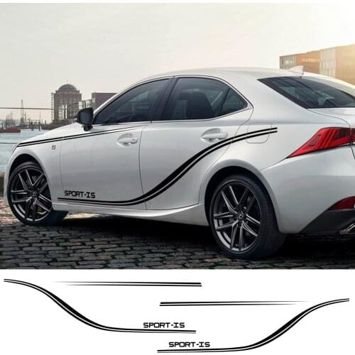 2pcs Car Sticker Side Stripes Auto Vinyl Wrap Decals For Lexus IS250 RX300 UX Sports Decoration Styling Car Tuning Accessories