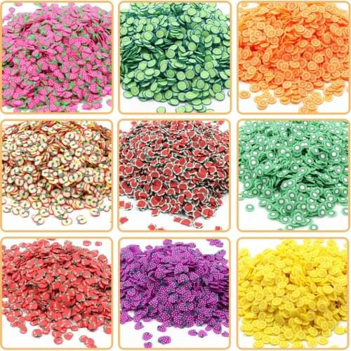 200Pcs Slime Addition Soft Fruit Slices for Charms Beads DIY Nail Mobile Beauty Powder in Slime Supplies Sprinkles