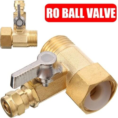 3 Union Brass RO Ball Valve 1/2'' To 1/4'' Faucet Tap RO Feed Ball Valve RO Feed Water Adapter Reverse Osmosis System