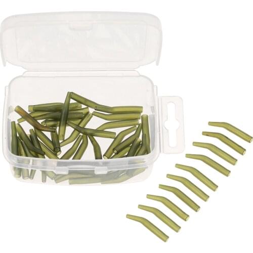 50Pcs/Lot Carp Fishing Rig Line Aligner Sea Hook Sleeves Soft Fishing Hair Rigs Fishing Terminal Tackle Accessories Pesca