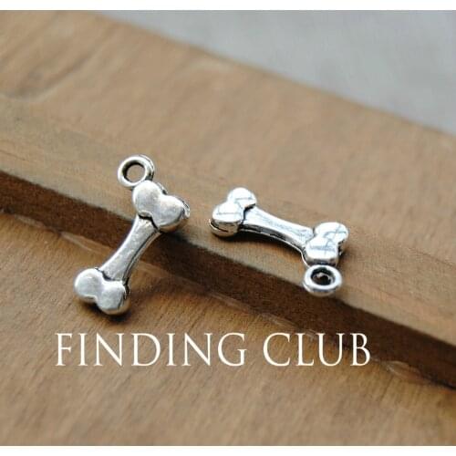 50pcs Tibetan Silver Color Dog Bone Charms Pendant Findings Accessories DIY Choker Necklace A697