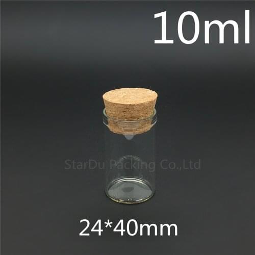 Free Shipping 100pcs/lot 10ml 24*40mm Wishing Glass Bottle With Cork ,High-quality 10cc Glass Vials Display Bottle Wholesale
