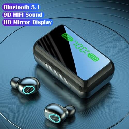 TWS Wireless Headphone Stereo Bluetooth 5.1 Earphone Touch Control Music Headset Sport Waterproof Earbuds With Charging Case