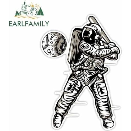EARLFAMILY 13cm x 9.2cm For Space Baseball Astronaut Car Stickers Graffiti Decal Anime Graphics Waterproof Creative Decoration