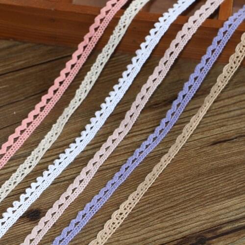 Cotton Lace Multicolor Beige White 10Yards DIY Handmade Wedding Party Craft Gift Packing Patchwork Cotton Crocheted Lace Ribbon