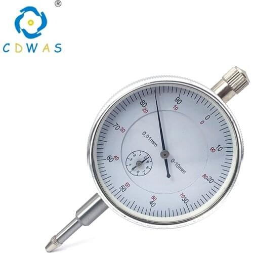 Dial indicator 0-10mm Precision 0.01mm White Dial Indicators Gauge Meter Resolution Indicator Gauge Measure Instrument Tool