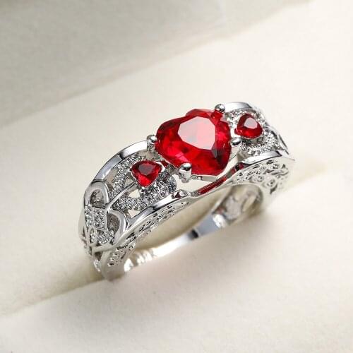 Heart-shaped Rings For Women Hollow Out Wedding Bands Fashion Fingers Jewelry Accessories Female Zircon anillos