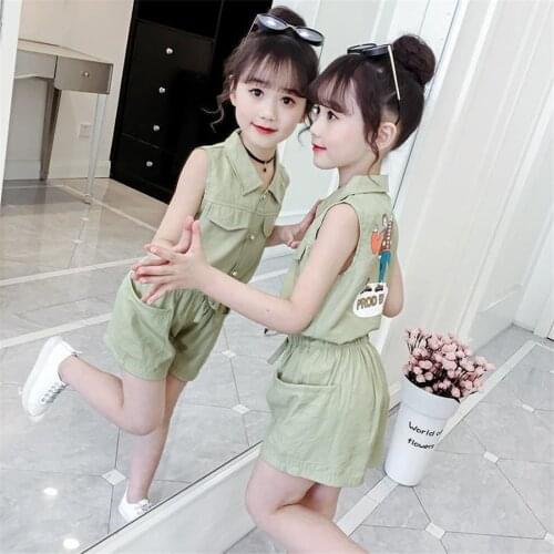 Girls Clothes Sets 2020 Summer New Kids Girls Clothing Outfits Fashion Tops + Shorts 2Pcs Children Tracksuit