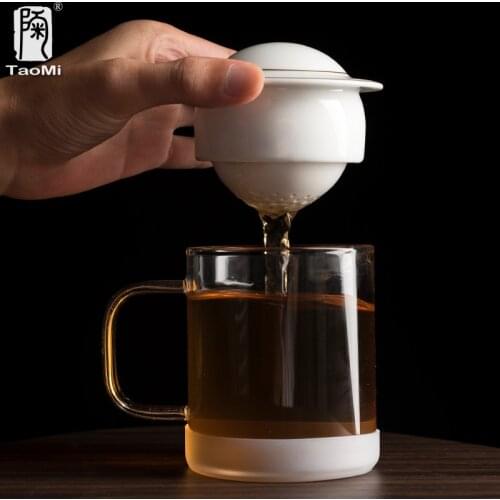 Planet revolving mug with lid filter large capacity Japanese ceramic personality tea cup coffee milk cup