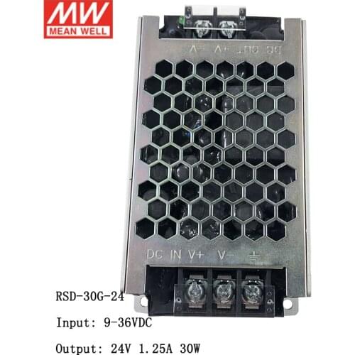 MEAN WELL RSD-30G-24 9~36V DC to 24V DC 1.25A 30W Reliable Railway DC-DC Converter Switching Power Supply 24V DC Transformer