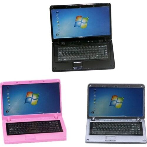 1:12 Dollhouse Computer Kids Play House Simulation Mini Laptop DIY Miniature Alloy Crafts Dollhouse Decoration Diy Accessories