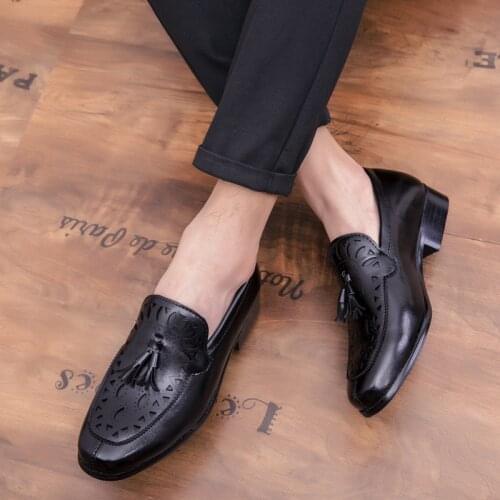 Mens Leather Casual Shoes British Style Tassel Moccasins Flats Zapatos Hombre Loafers Footwear Men luxury brand boat shoes II