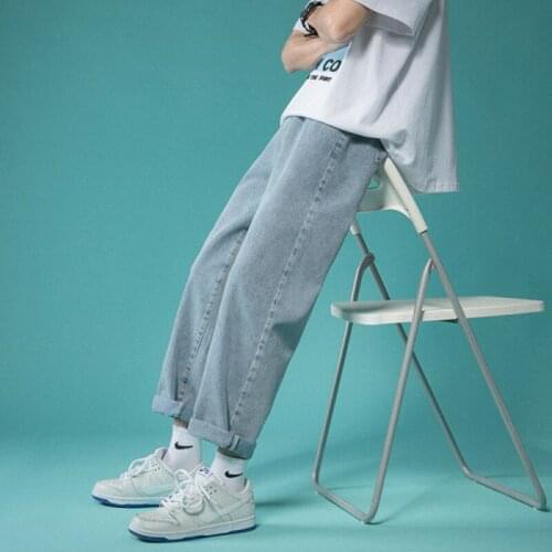 Mens Spring and Autumn Harajuku Port Style Casual Jeans New Classic Style Retro Loose Straight-leg Pants Quality Mens Pants