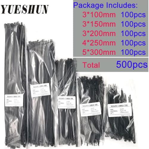 Wholesale Nylon Cable Ties 100mm 150mm 200mm 250mm 300mm Black White Self Locking cable Wire Zip Ties