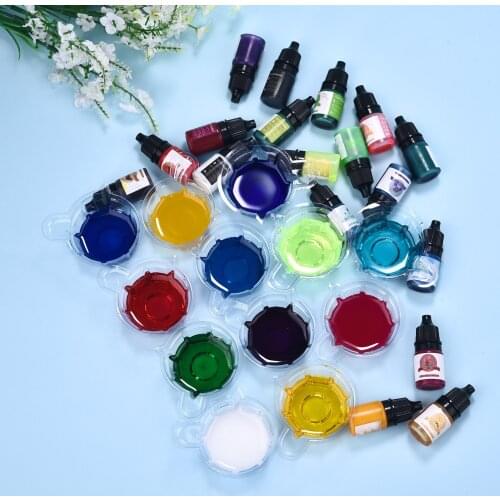 24 Colors 5ml/Bottle Oily Color Resin Pigment Crystal Epoxy Resin Candle Transparent Pigment Dye Colorant For DIY Jewelry Making