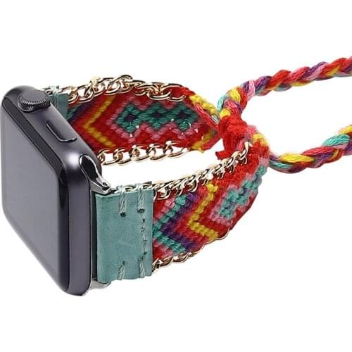 Braided Bracelet WatchBand for Apple Watch Band Series Adjustable Strap 38mm 40mm 42mm 44mm for iwatch 5 4 3 2 1 Christmas Gift