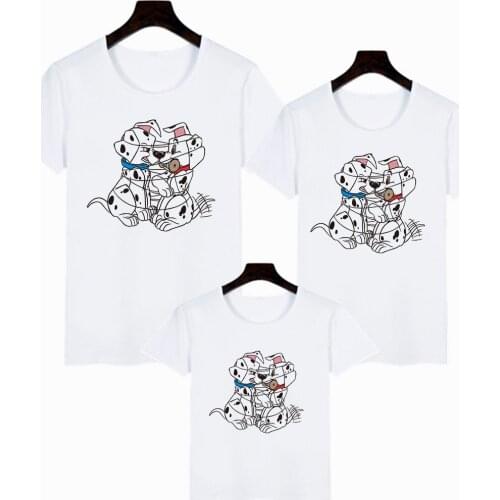 Disney Little Spotted Dogs Print Casual Harajuk Children Tshirts Adult Unisex 101 Dalmatians T Shirt HipHop Family Clothes