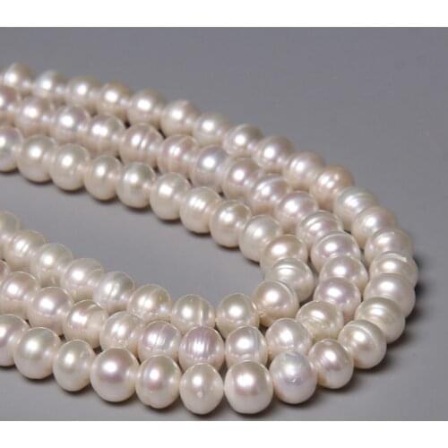Real 8-9mm Natural White Freshwater Pearl Beads Round Loose Spacer Pearls Beads For Jewelry Making DIY Bracelet Accessories Gift