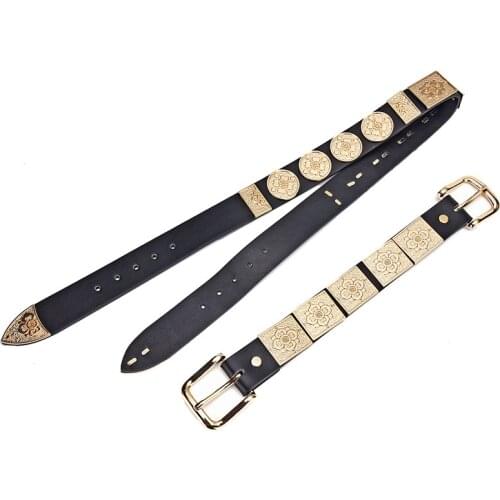 New Fashion Women Alloy Pin Buckle Belt Three-piece Retro Belts Double Buckle Jeans Waist Belt Waistband High Quality Female