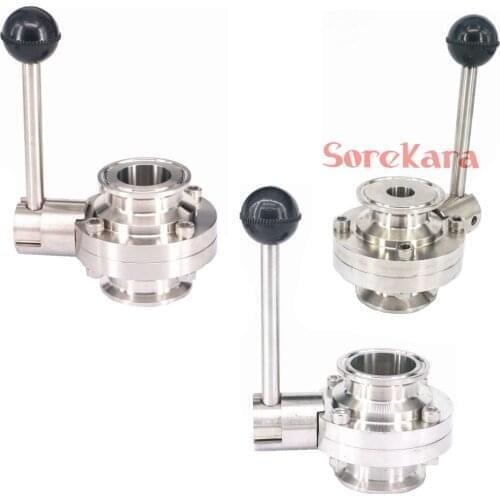 Ferrule OD 50.5mm 64mm Tri Clamp 1.5" 2" 304 Stainless Steel Sanitary Butterfly Valve HomeBrew Beer Dairy