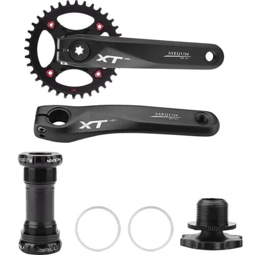 Aluminum Alloy MTB Bike Crankset Hollow Tooth Plate Crank Arm Sprocket Bicycle Chain Wheel with Bottom Bracket Disk BCD