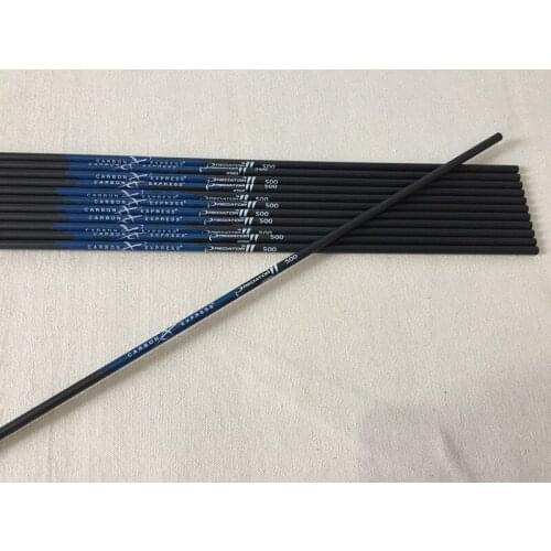 12pcs Archery carbon arrow shaft ID4.2 spine500/600/700/800 for Recurve bow DIY shooting hunting