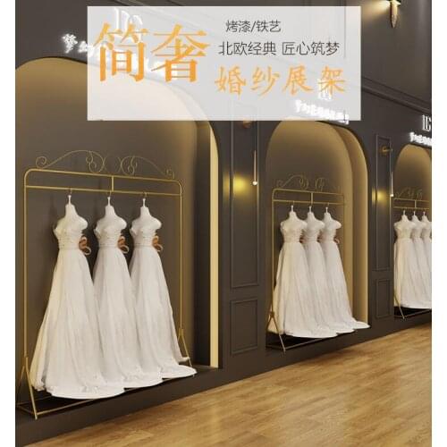Studio dress show clothes wedding dress display clothing store cheongsam special floor display hanging clothes shelf