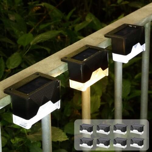 Solar Fence Led Lights Garden Outdoor Deck Stair Step 2leds Solar Lamp Waterproof Patio Lights Home Decoration Solar Wall Lamps