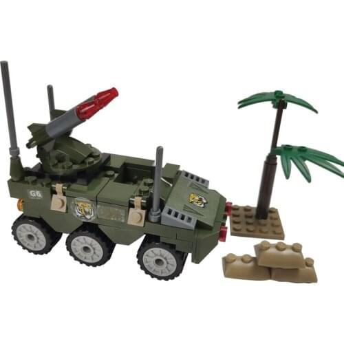 Military Cultivate Interest Car Model Toys Educational Building Blocks Compatible Birthday Present Suitable for Kids Military