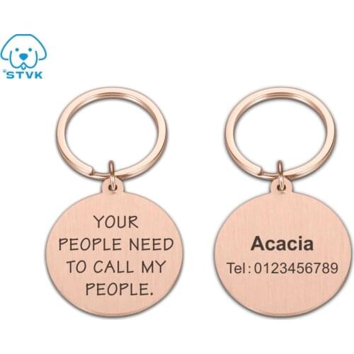 Pet Dog ID Tag Puppy Cat Kitten Dogs Collar Accessories Dog Name Message Tag Customized Stainless Steel ID Tags Personalized