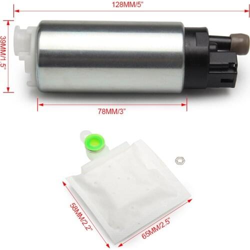 1PC Walbro GSS342 255LPH High Pressure In-Tank Electric Fuel Pump QFS 400-766 with 1PC Universal Wire Harness High Pressure Hose