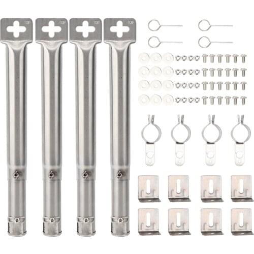4PCS Universal Stainless Steel Pipe Tube Burners BBQ Grill Tube Burners BBQ Gas Grill Parts Replacement For Lowes Model Grills