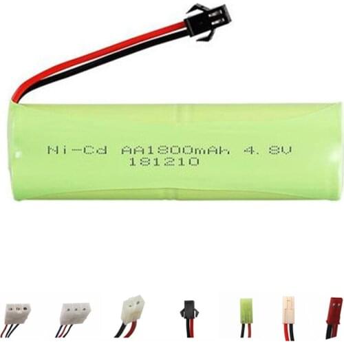 4.8v 1800mah NICD Battery For Rc toys Cars Boats Guns Tanks Robots NI-CD 4.8v Rechargeable Battery AA Battery Pack 1-10Pcs