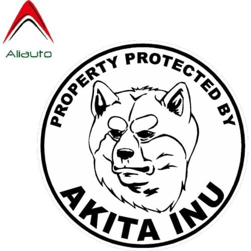 Aliauto Akita Inu Dog PVC Car Decoration Cartoon Car Sticker Sunscreen Waterproof Reflective Creative Decals PVC,11cm*11cm
