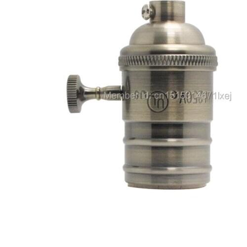 Free shipping e26 e27 Antique Vintage Brass Finish lamp bulb socket - bronze