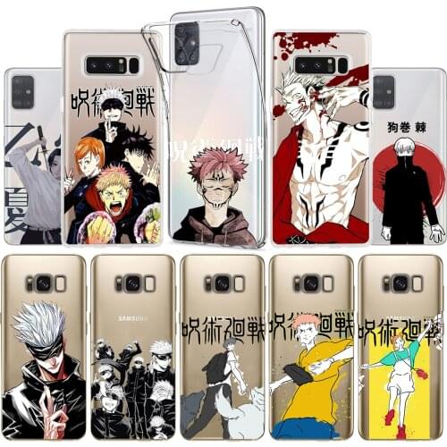 Anime Jujutsu Kaisen Phone Case for Samsung Galaxy A21S A32 A41 A52 A72 A71 A70 4G/5G S10 S20 S21 Plus Ultra Gojo Soft Tpu Cover